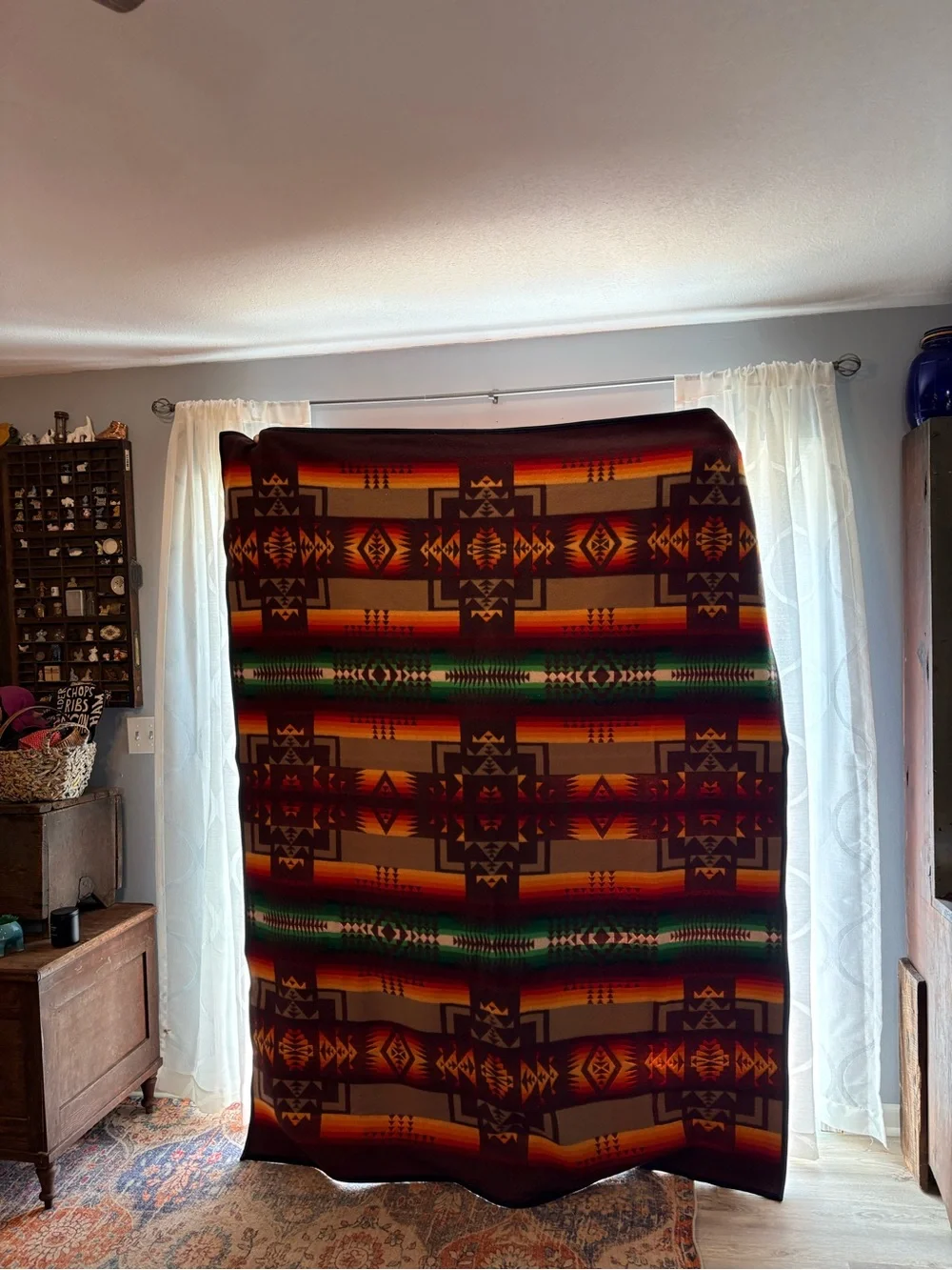 Vintage 1940s-60s Pendleton Beaver State Chief Joseph Wool Blanket